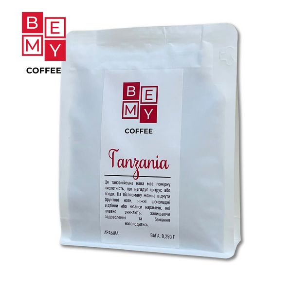 Кава в зернах BEMY Coffee Tanzania | 250 г (АРАБІКА) 1900498967 фото