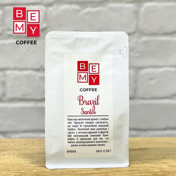 Кофе в зернах BEMY Coffee Brazil Santos| 250 г (АРАБІКА) 1900503806 фото