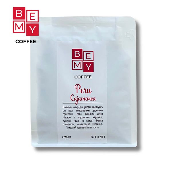 Кофе в зернах BEMY Coffee Peru Cajamarca | 250 г (АРАБІКА) 1900508554 фото