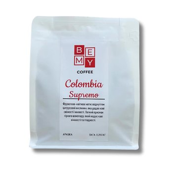 Кава в зернах BEMY Coffee Colombia Supremo| 250 г (МОНОАРАБІКА) 1855474496 фото