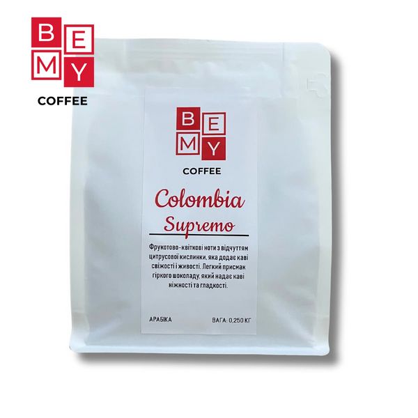 Кава в зернах BEMY Coffee Colombia Supremo| 250 г (МОНОАРАБІКА) 1855474496 фото