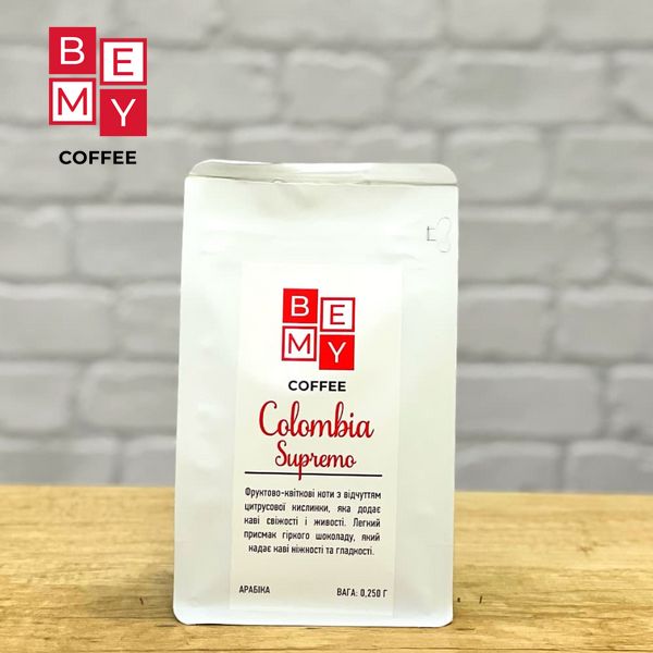 Кава в зернах BEMY Coffee Colombia Supremo| 250 г (МОНОАРАБІКА) 1855474496 фото